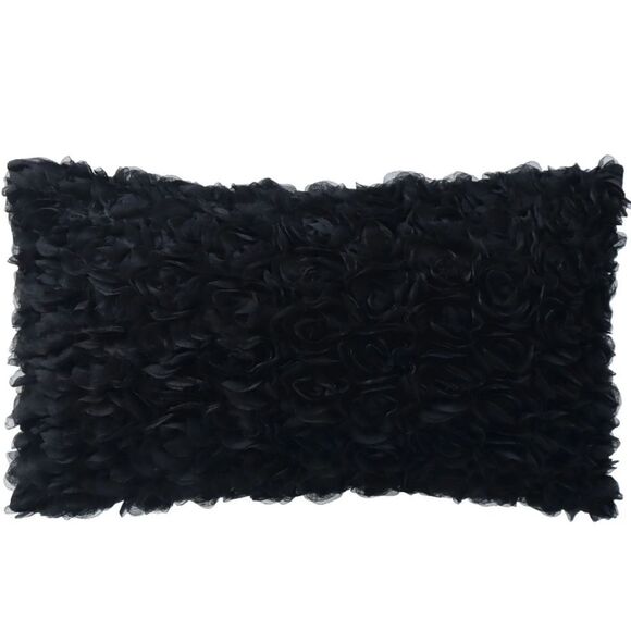 Ashland 20 X 12 Gothic Bordeaux Decorative Accent Rose Pillow- Black - Picture 1 of 7